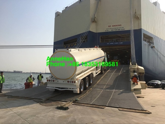 60T 3 Axles Trailer Tangki Bahan Bakar Minyak Dengan Ban 12.00R20
