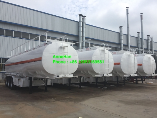 60T 3 Axles Trailer Tangki Bahan Bakar Minyak Dengan Ban 12.00R20