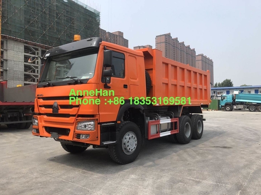 Orange 6x4 371hp 20M3 Heavy Duty Dump Truck Dengan 10 Ban