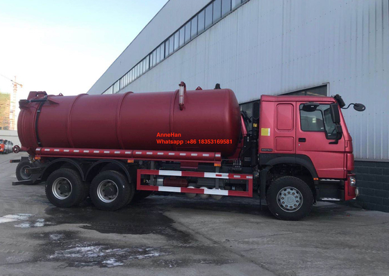 95km / jam 10M3 16M3 Truk Pengisap Limbah 4x2 Euro 2 LHD
