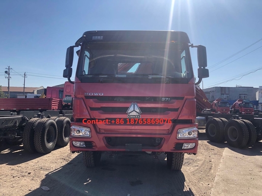 450hp 6 * 4 Truk Kargo Berat 12T Telescoping Boom Mounted Crane