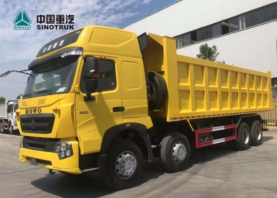 420HP 8X4 29CBM T7H Sinotruk Howo Dump Truck Kuning