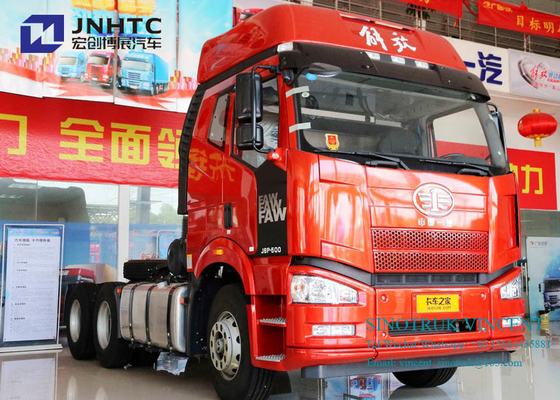 Faw J6P Euro 2 350hp 10 Roda Truk Traktor 6x4 Dengan Bunker Ganda