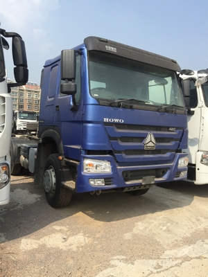 Blue Sinotruk Howo 371 Truk Trailer Traktor Penggerak Utama ZZ4257N3241W