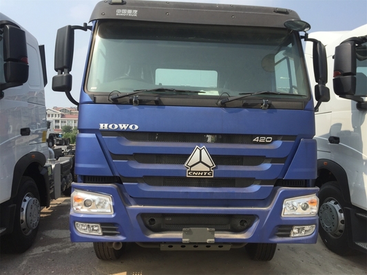 Blue Sinotruk Howo 371 Truk Trailer Traktor Penggerak Utama ZZ4257N3241W