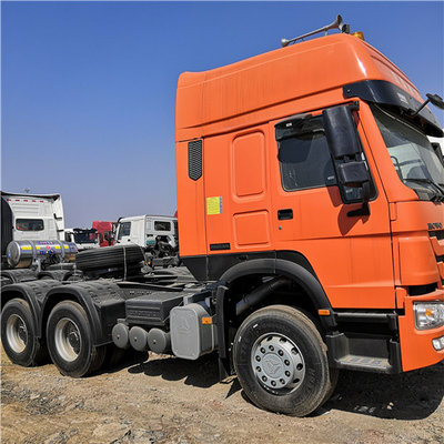 Orange Howo Sinotruk 371 Trailer Kepala Truk ZZ4257V3241V