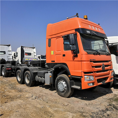 Orange Howo Sinotruk 371 Trailer Kepala Truk ZZ4257V3241V