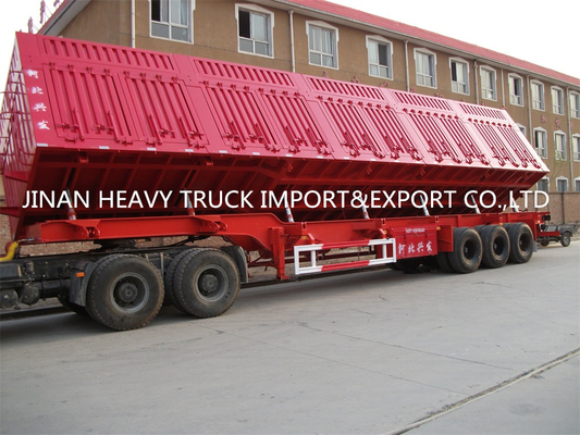 3 Gandar 4 Gandar 35/40 CBM Trailer Semi Tugas Berat 60 Ton Dump Semi Trailer Dumper