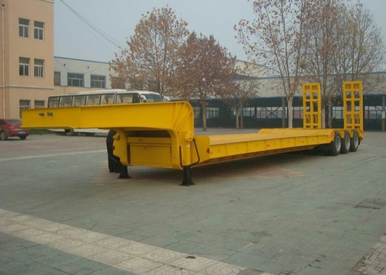 3 As 50 Ton Tempat Tidur Rendah Trailer Penggali Kargo Semi Trailer Alat berat