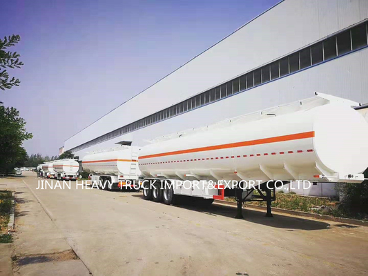 Tangki Bahan Bakar Minyak Aluminium Tri Axles Semi Trailer 6 Kompartemen