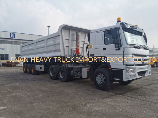 Three Axle Front 50 Ton Sinotruk Dump Truck Untuk Transportasi Pasir