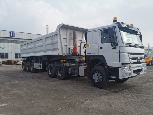 Sinotruk Three Axle Front 50 ton Trailer Semi Tugas Berat Untuk Transportasi Pasir