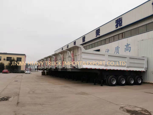 Empat Gandar 50 Ton 40cbm Self Tipping Dump Truck Trailer Semi Tipper Belakang