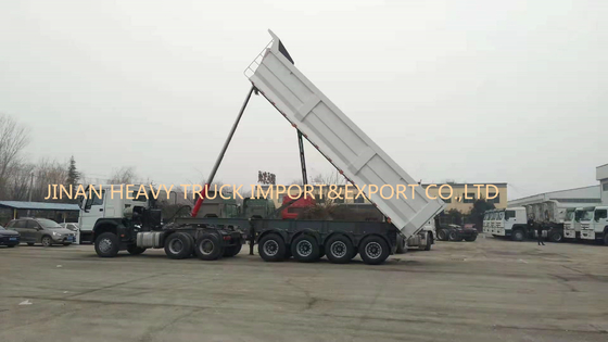 Empat Gandar 50 Ton 40cbm Self Tipping Dump Truck Trailer Semi Tipper Belakang