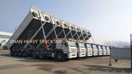Empat Gandar 50 Ton 40cbm Self Tipping Dump Truck Trailer Semi Tipper Belakang