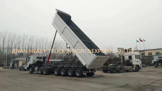 Empat Gandar 50 Ton 40cbm Self Tipping Dump Truck Trailer Semi Tipper Belakang