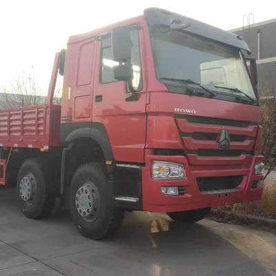 SINOTRUK HOWO 12 roda 8X4 flatbed Cargo truck truk tugas berat Lorry Van Load