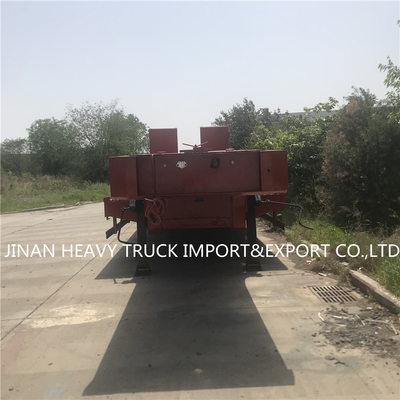 Low Bed Heavy Duty Semi Trailer Mounted Crane Transport Flatbed Gooseneck Trailer