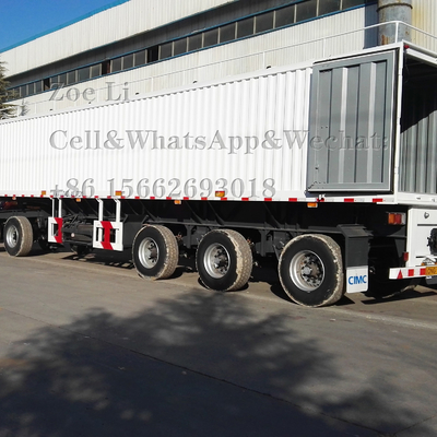 3 poros 12 roda Kontainer 50 Ton Heavy Duty Van Semi Trailer