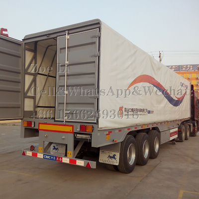 3 poros 12 roda Kontainer 50 Ton Heavy Duty Van Semi Trailer