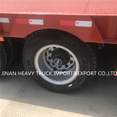 3 Gandar Flatbed Semi Trailer Mounted Crane Transport Flatbed Gooseneck Trailer