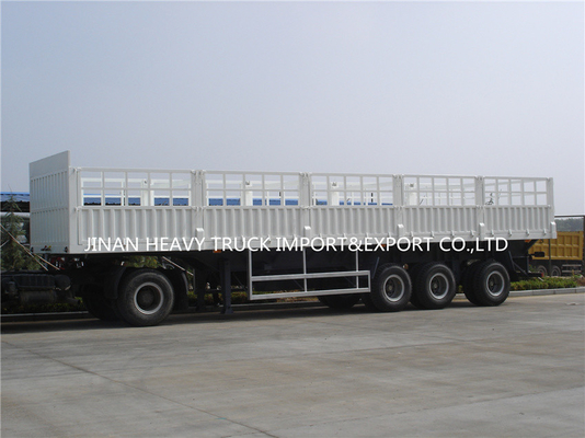 Trailer Kargo Pagar Tiga Gandar Tri Gandar Ternak Dinding Samping Semi Trailer Truk