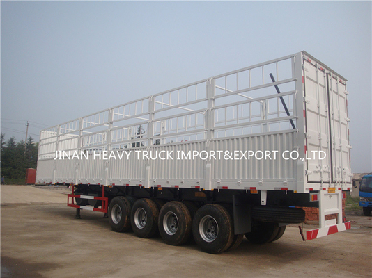 Trailer Kargo Pagar Tiga Gandar Tri Gandar Ternak Dinding Samping Semi Trailer Truk