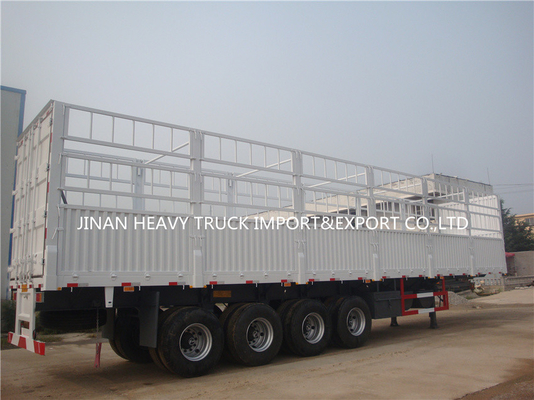 Trailer Kargo Pagar Tiga Gandar Tri Gandar Ternak Dinding Samping Semi Trailer Truk