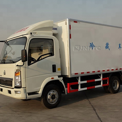 Mini 4x2 6 Roda 10ton HOWO Kereta Listrik Kandang Pendinginan Ringan Dengan Kulkas Pengangkut