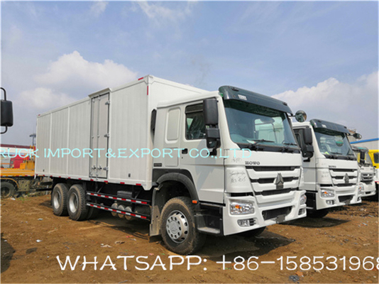 Sinotruk Howo 25 ton 10 Roda Van Cargo Box Truck Untuk Pasar Nigeria