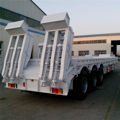 3 Gandar 4 Gandar 100 ton Trailer Semi Tempat Tidur Rendah Untuk Transportasi Excavator Wheel Loder