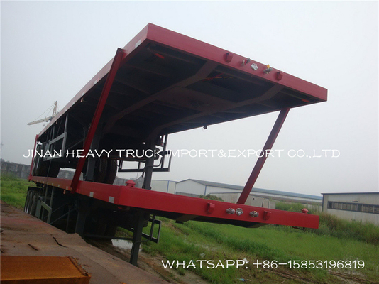 20 40 48 60Ft Flatbed Truck Trailer Sasis Kontainer yang Dapat Diperpanjang Trailer Semi 60 ton