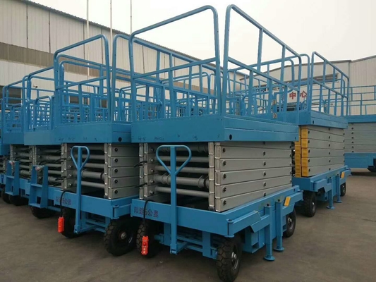 Angkat Platform Hidrolik 18-20M Pekerjaan Udara Angkat Gunting Self Propelled Mobile