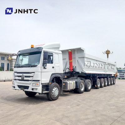 Empat Gandar 80 Ton Membawa Trailer Dumper Kerikil Bentuk U
