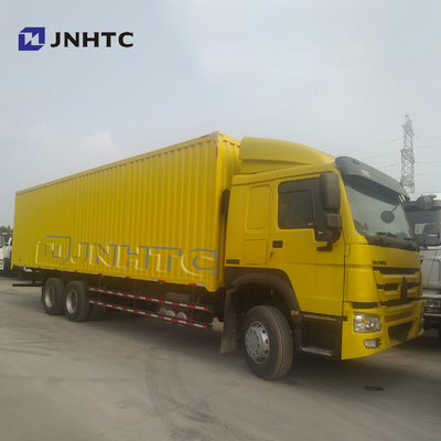 Sinotruk HOWO Truk Kargo Berat 6*4 Kotak Kargo Truk 10 Wheeler Lorry