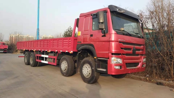 Sinotruk HOWO Truk Kargo Flatbed 8*4 12 wheeler Van Berat