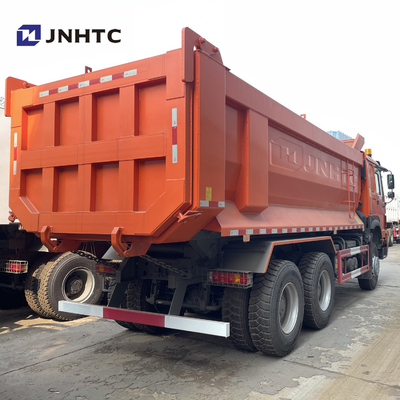 HOWO 6X4 371 Green 20 Cubic Heavy Duty Dump Truck Dengan Lampu Alarm Tubuh Kargo Tipe U