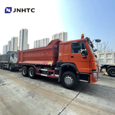 HOWO 6X4 371 Green 20 Cubic Heavy Duty Dump Truck Dengan Lampu Alarm Tubuh Kargo Tipe U