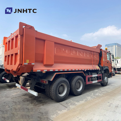 HOWO 6X4 371 Green 20 Cubic Heavy Duty Dump Truck Dengan Lampu Alarm Tubuh Kargo Tipe U