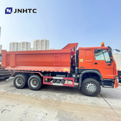 HOWO 6X4 371 Green 20 Cubic Heavy Duty Dump Truck Dengan Lampu Alarm Tubuh Kargo Tipe U