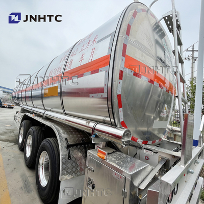 Digunakan 3 Gandar 45000 Liter Trailer Truk Tangki Bahan Bakar Baja Karbon / Aluminium