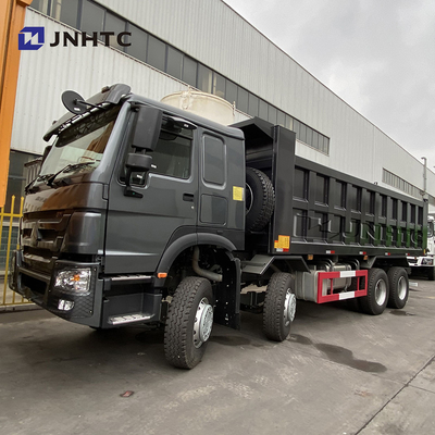 Truk Dump Tugas Berat Hitam 12 Roda 420hp Sinotruk Tipper Truck Model Baru
