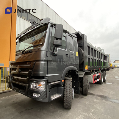Truk Dump Tugas Berat Hitam 12 Roda 420hp Sinotruk Tipper Truck Model Baru