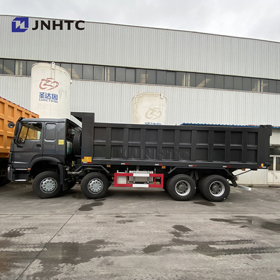 Truk Dump Tugas Berat Hitam 12 Roda 420hp Sinotruk Tipper Truck Model Baru