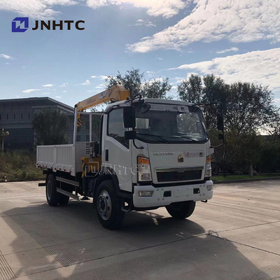Flat Plate Cargo Truck Mounted Crane Sinotruk HOWO 4x4 Penggerak Semua Roda