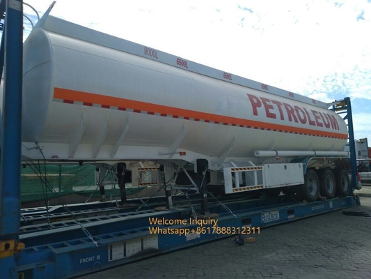 40000 - 60000 Liter Tangki Bahan Bakar Semi Trailer 3 Gandar Untuk Transportasi Minyak Diesel